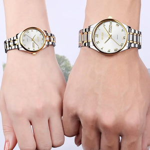 Two Tone White Axiom Couple Watch - My Store