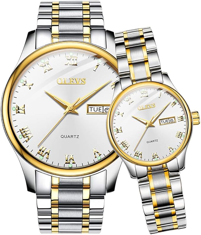 Two Tone White Axiom Couple Watch - My Store