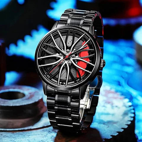 Stainless Steel Rotating Wheel Watch