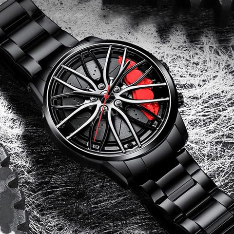 Stainless Steel Rotating Wheel Watch