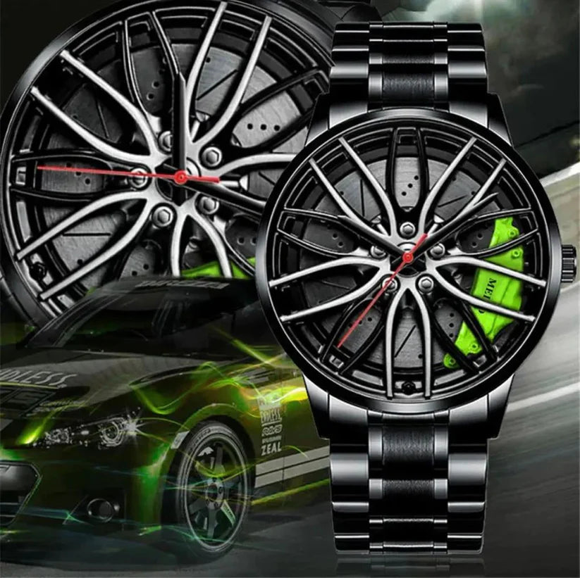 Stainless Steel Rotating Wheel Watch