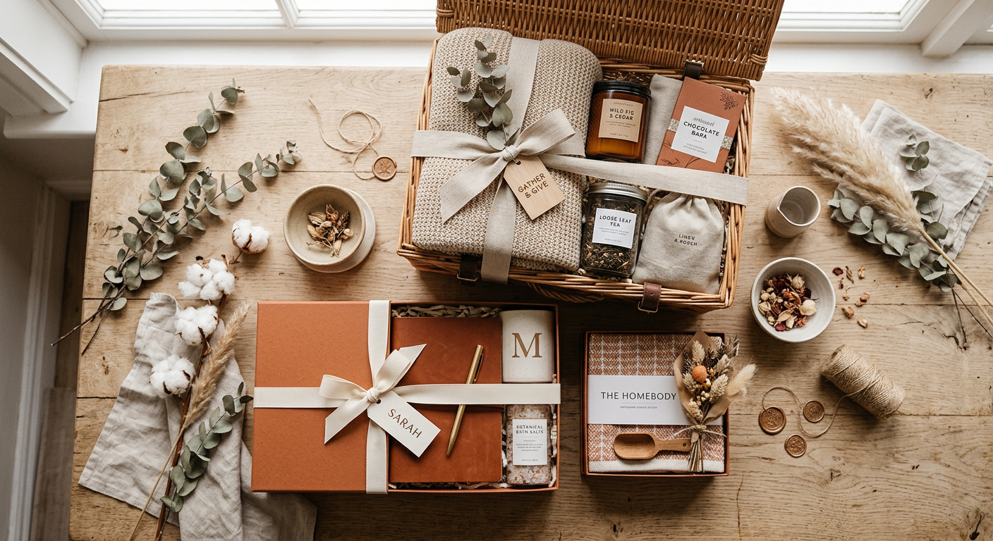 A thoughtfully arranged HandChoice gift hamper